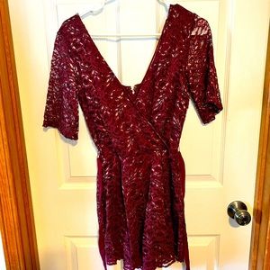 Charlotte Russe romper burgundy Xs